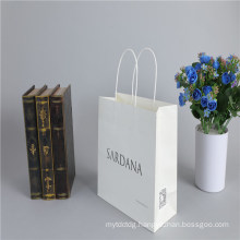 White Kraft Paper Bag with Custom Logo Print Shopping Bag